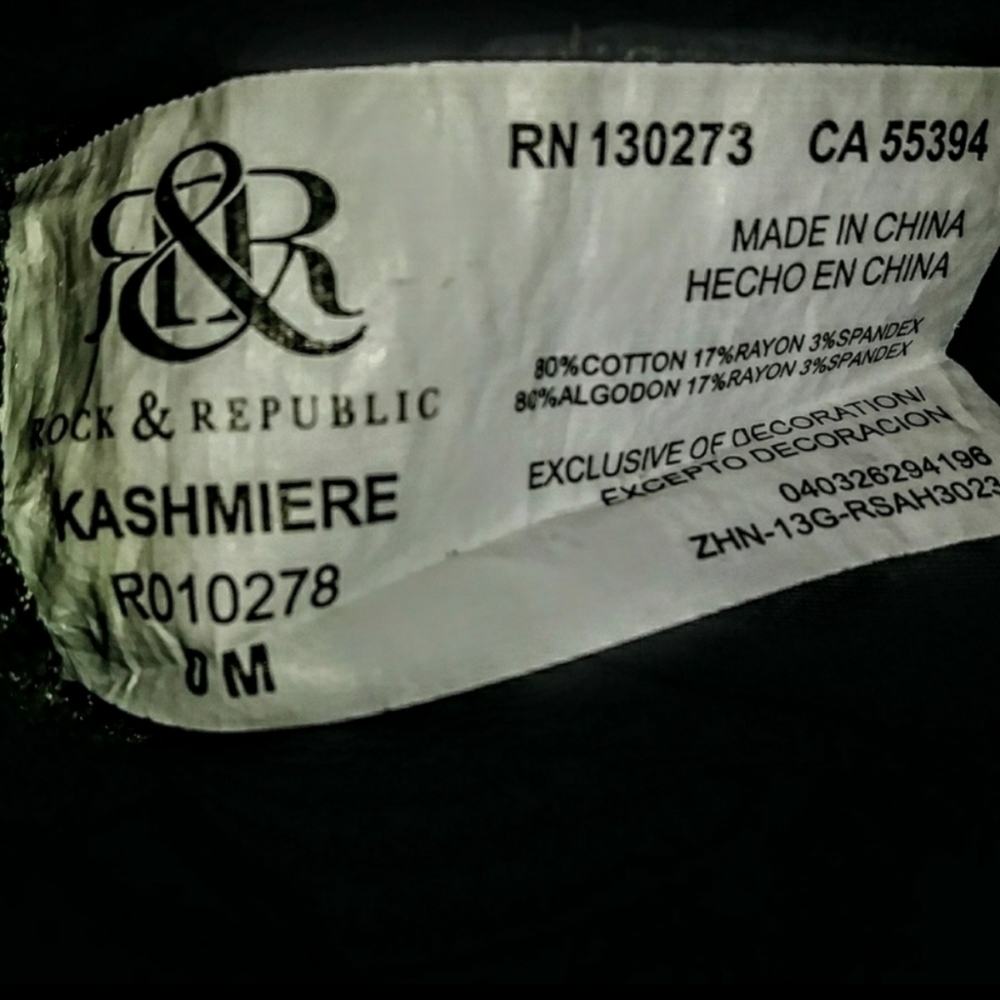Rock & Republic Jeans Size 0 Kashmiere Skinny Leg - Picture 8 of 10